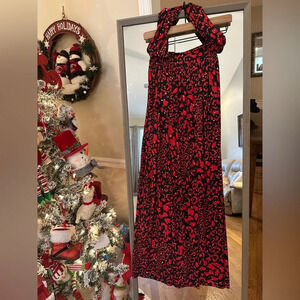 Monaco Ankle Length Sequin Side Slit Dress Small